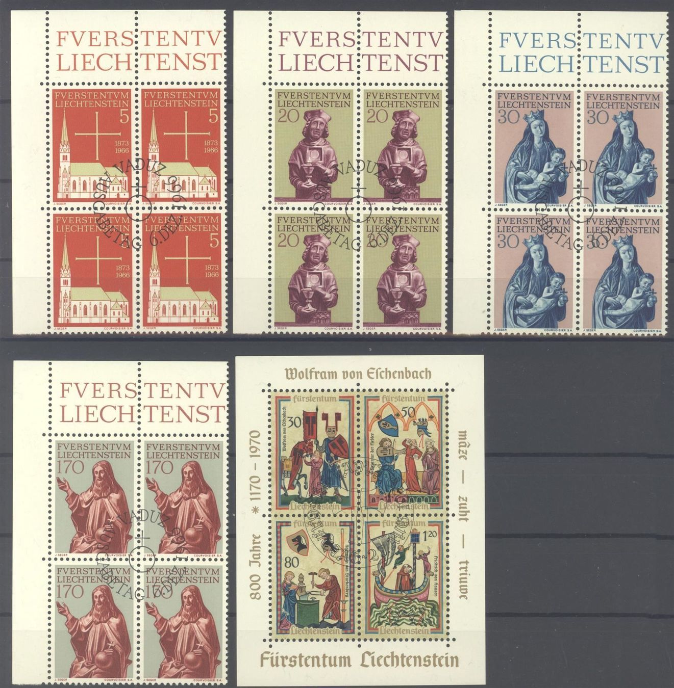 Tutti i francobolli: Kleines Lot mit 11 Viererblöcken – Usato da Willisau venduto da Vollstempel 2