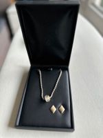 Rhomberg Schmuckset, Halskette & Ohrringe, Silber & Gold-NEU