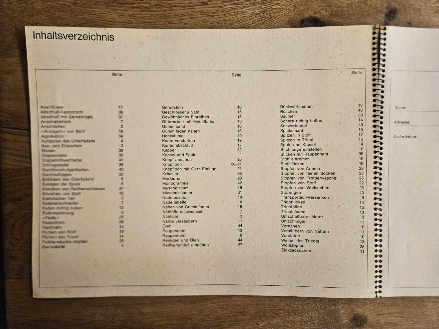Bernina Documenti: Bernina 708 – Einstell- & Stichreferenzheft – Usato da Birr venduto da DisDas 1
