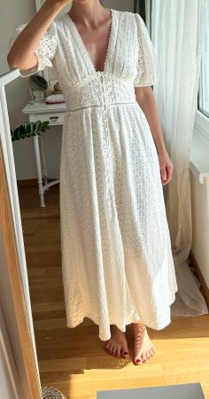 Pepe Jeans Summer Dress, Size L, White Cotton, Perfect!