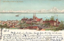 Neuenburgersee und die Alpen Neuchâtel (NE) Panoramablick