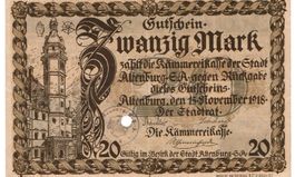 Altenburg 20 Mark 15.11.1918 Serie D VZ-VZ+