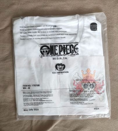 One Piece x Burger King Shirt, Gr. M, Neu & Original!