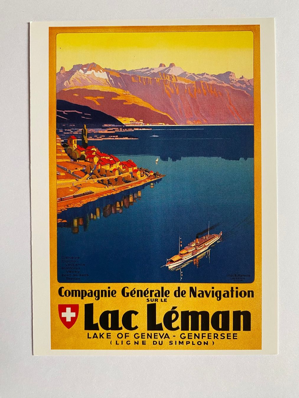 Cartoline postali: Affiche Lac Léman 1927 (Repro.) – Nuovo (secondo la descrizione) da Kirchenthurnen venduto da Scherzengel