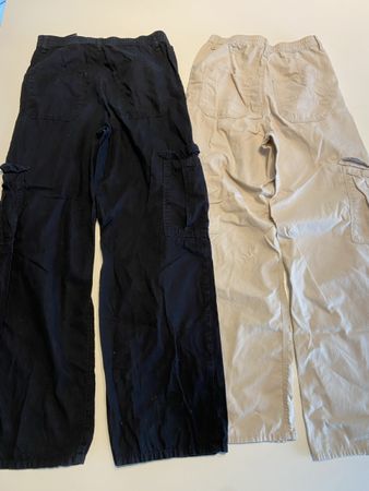 Hosenset H&M 164 schwarz/beige, Baggy Pants 