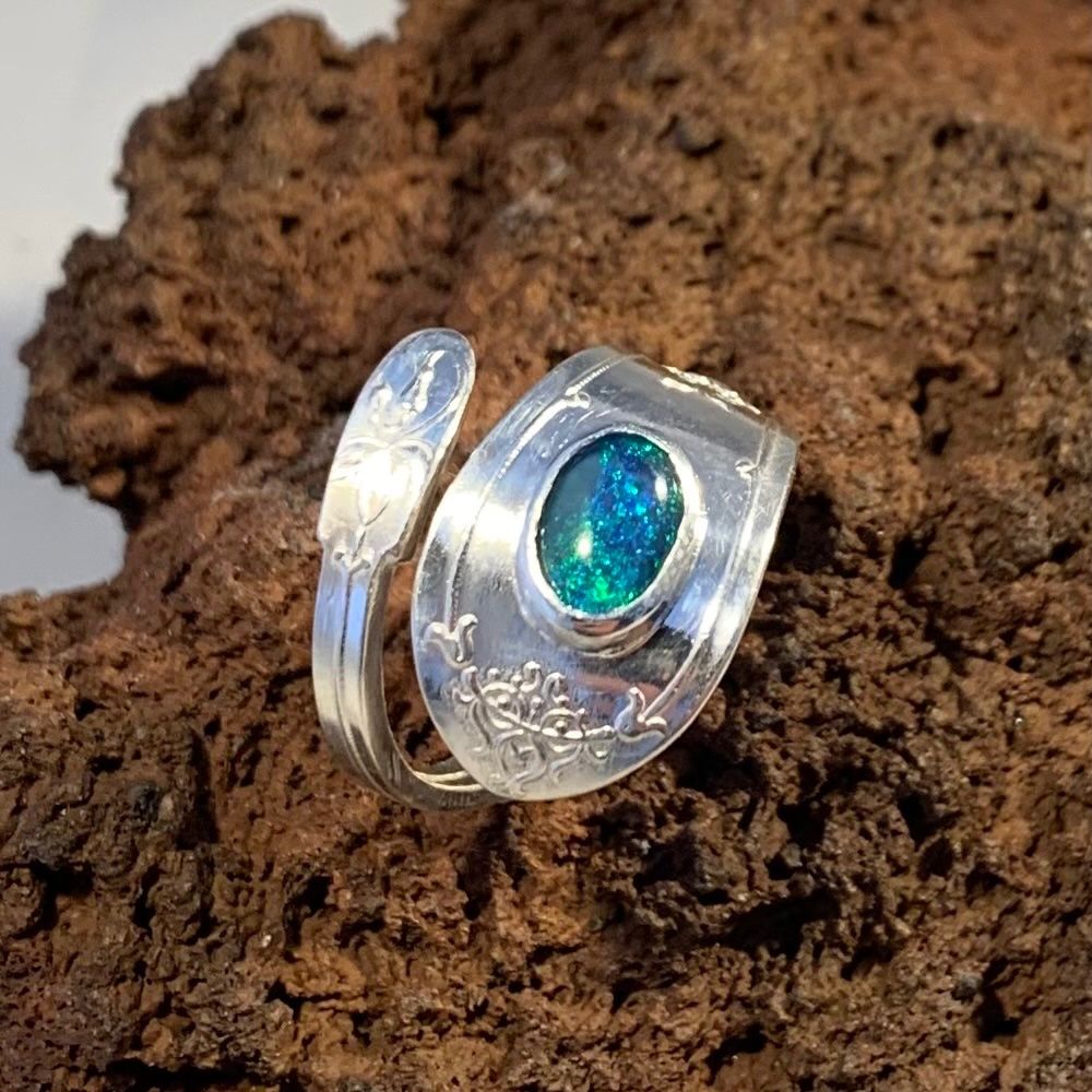 Anelli: Silberring Blumiger Opal Gr.59 – Nuovo (secondo la descrizione) da Thun venduto da Svonskj