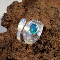 Silberring Blumiger Opal Gr.59