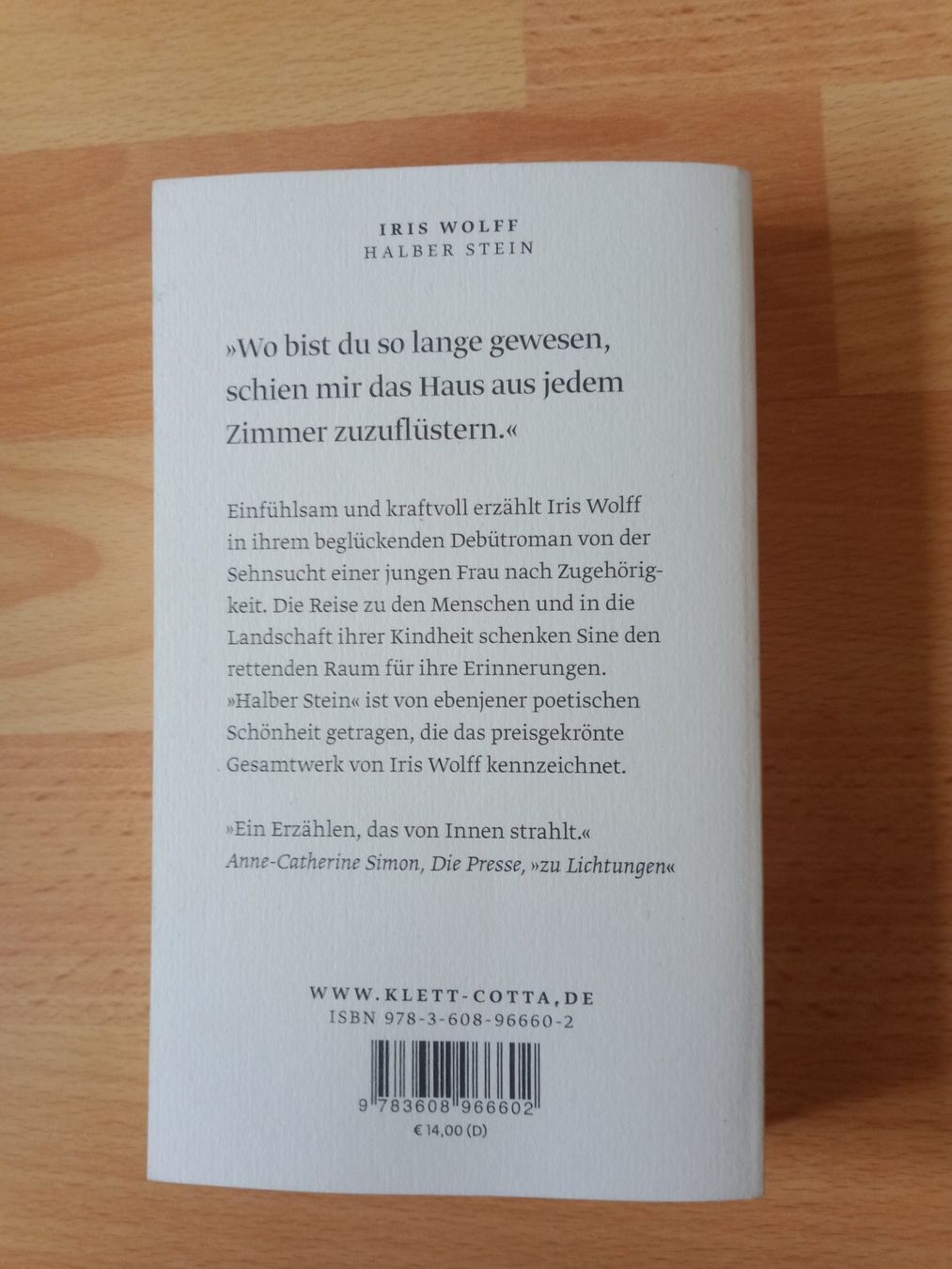 Bücher: Iris Wolff Halber Stein Roman 14.02.2026 – Gebraucht aus Wangen b. Olten von EmilythestrangeX 1