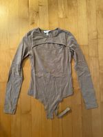 H&M Damen Body langarm beige Cut-out