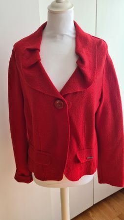 Geiger Wolljacke rot Gr. 30 Schurwolle Vintage