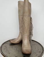 Lederstiefel creme (Cowboystil)