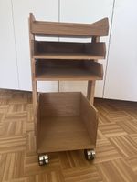 Meuble rangement bureau sur roulettes en chêne massif