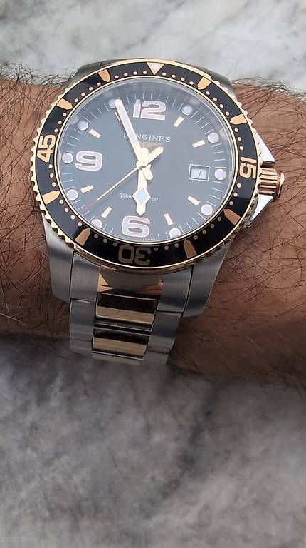 Longines Orologi: Longines Hydroconquest schwarz gold bicolor – Usato da Pieterlen venduto da xernice 4