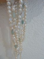 Schmuck Perlen Kette aus Aquamarin,  Perlen, Bergkristall