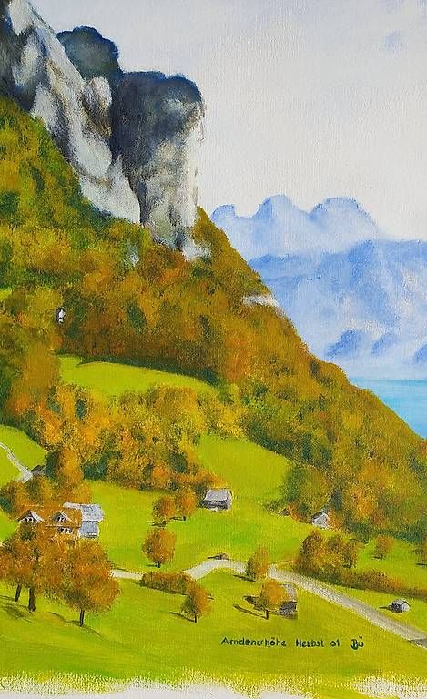 Dipinti: Amdenerhöhe Herbst Gemälde Signiert – Usato da Servion venduto da meno999 4
