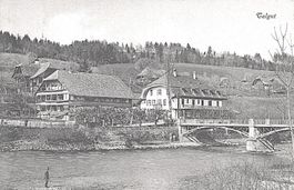 Thalgut b. Wichtrach, Gerzensee mit der alten Thalgutbrücke