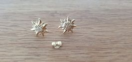 Vintage Edelweiss Ohrstecker 750/18 K Gold
