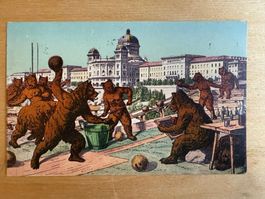 Antike Postkarte, Bärenkarte, Landesausst. Bern, 1914