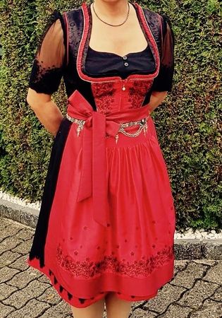 Spieth&Wensky Dirndl, Gr.40, Rot/Schwarz- top Zustand!