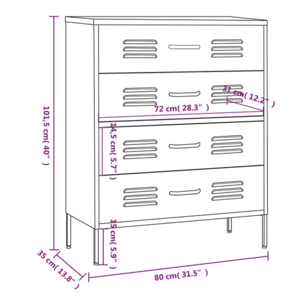 Cassettiere: Kommode weiss 4 Schubladen 80x35x102cm neu – Nuovo e nell'imballaggio originale da Reutigen venduto da gia_99mv 2