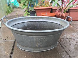 Alte Zinkwanne oval, ZEUNA 60, mit 2 Griffen