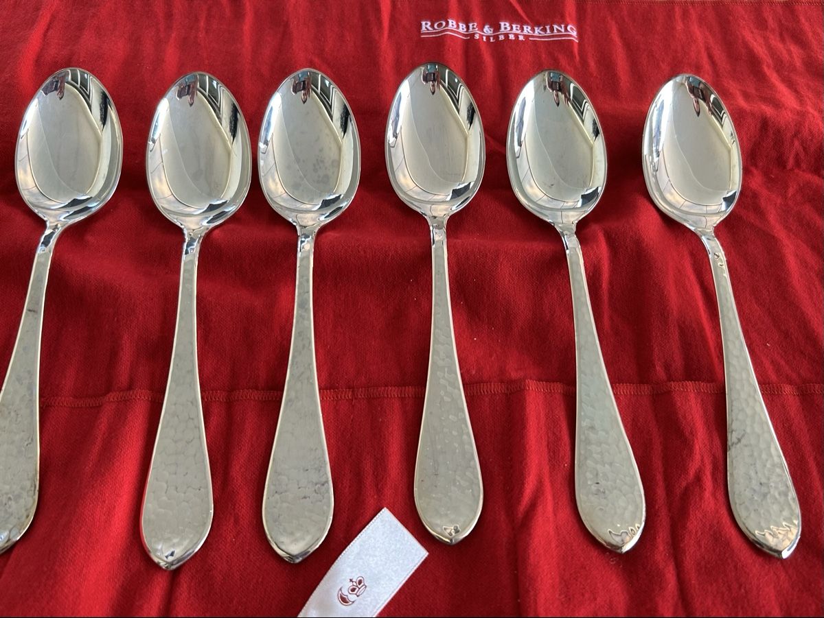 Robbe & Berking Löffel: Robbe & Berking Martelé 6 Menülöffel – Gebraucht aus Winterthur von RedRum68