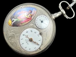 Courvoisier & Comp Taschenuhr um 1800  Emaille 54mm *U1203
