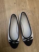 Ballerinas Graceland weiss/schwarz Grösse 39 ,2 mal getragen