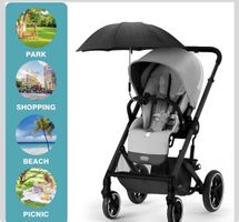 Kinderwagen Sonnenschirm dunkelgrau mit UV Schutz 50+