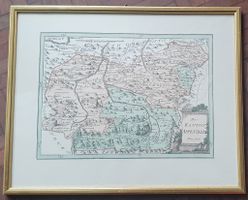 Antike Karte Kanton Appenzell, gerahmt