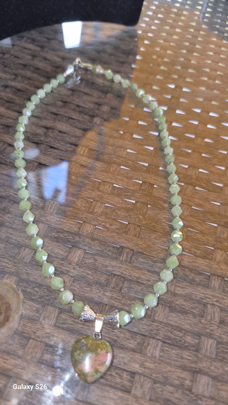 Catenine: Halskette. Peridot und Unakit – Nuovo (secondo la descrizione) da Oberglatt ZH venduto da nat_c6k7 3