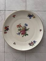 Großer Teller / Servierplatte Fürstenberg Porzellan Blumen