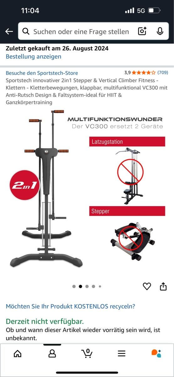Vélos d'appartement: Stepper und Vertical Climber – D'occasion à Niederhasli par aug22 1