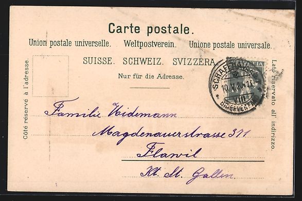 Ansichtskarten: Schaffhausen, Ortsansicht mit dem Munoth – Gebraucht aus Berlin von bartko-reher 1