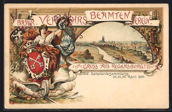 Ganzsachen: Litho Regensburg, Ort, Generalversammlg. – Gebraucht aus Berlin von bartko-reher