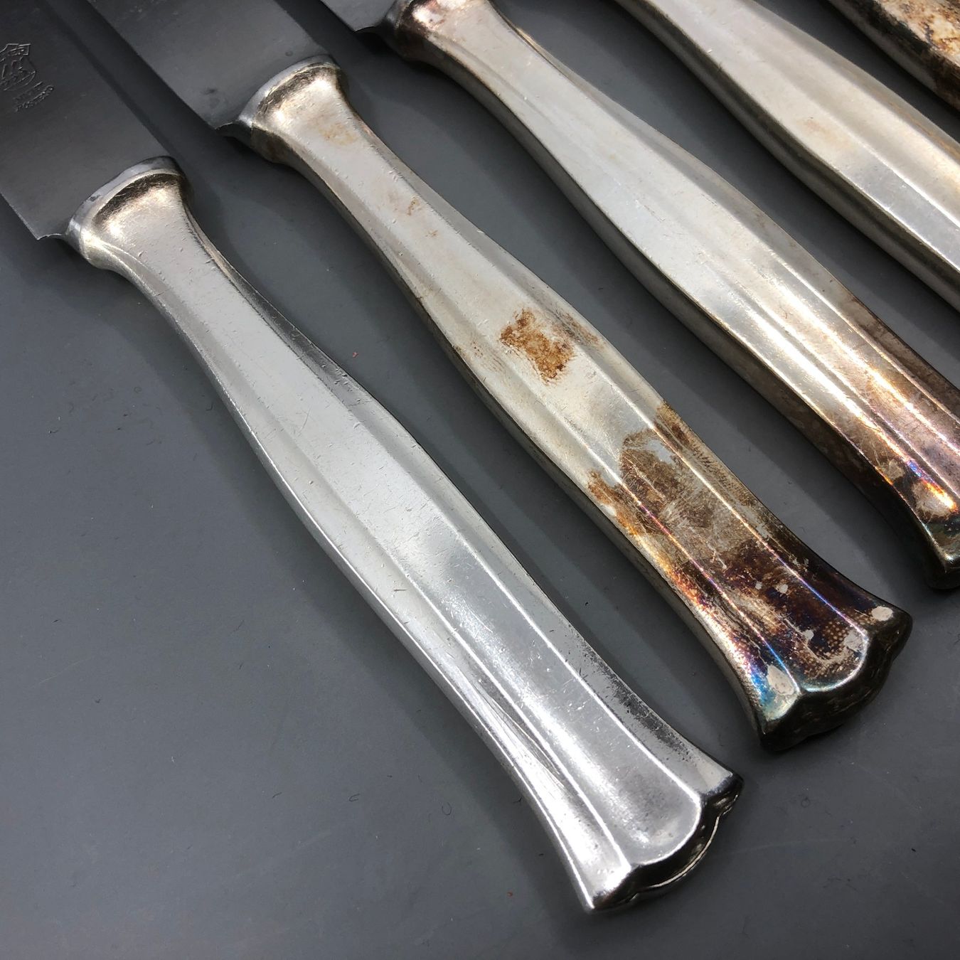 Posate: 6 Tafelmesser versilbert Wellner Jugendstil Modell 520 – Usato da Basel venduto da Tiabeanie