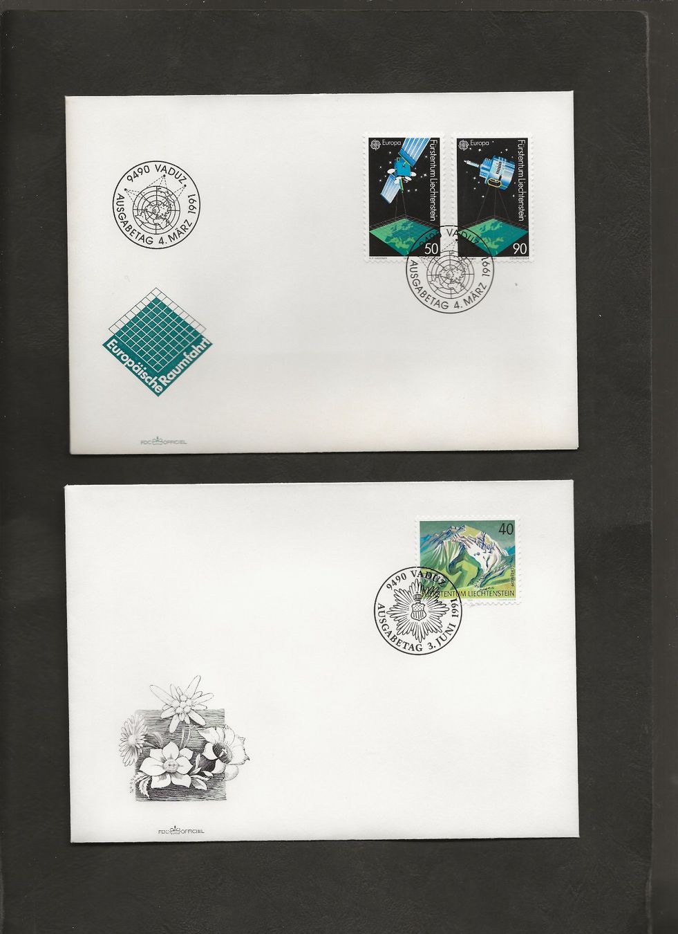 Tutti i francobolli: 16 FDC Liechtenstein 1991 bis 1993 – Usato da Au ZH venduto da xelagreb01 1