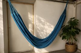 Hängematte für 2 Personen, neuwertig, Stoff blau/türkis
