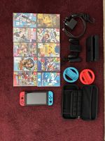 Nintendo Switch Konsole mit Zubehör und 10 Spielen