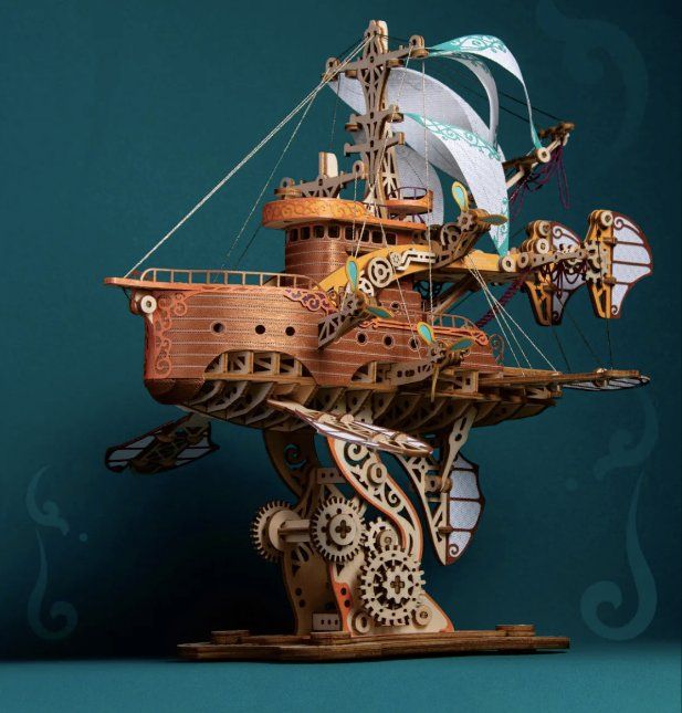 Puzzle: 3D Holz Puzzle Fantasy-Raumschiff – Nuovo e nell'imballaggio originale da Geneve venduto da Titi2008