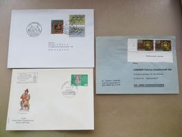3 (gelaufene) Briefe Philatelisten-Anlässe 1965, 78, 91