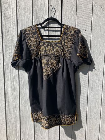 Mexiko tradit. Bluse Handarbeit L Campeche blusa fina Huipil