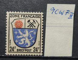 Franzö Zone Allgemeine Mi-Nr.9cw ll Postfrisch Geprüft BPP