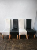 4 Esszimmerstühle Stühle Leder weiss schwarz
