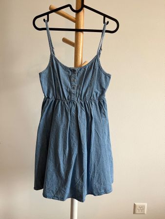 Jeanskleid mit Spaghettiträgern 36