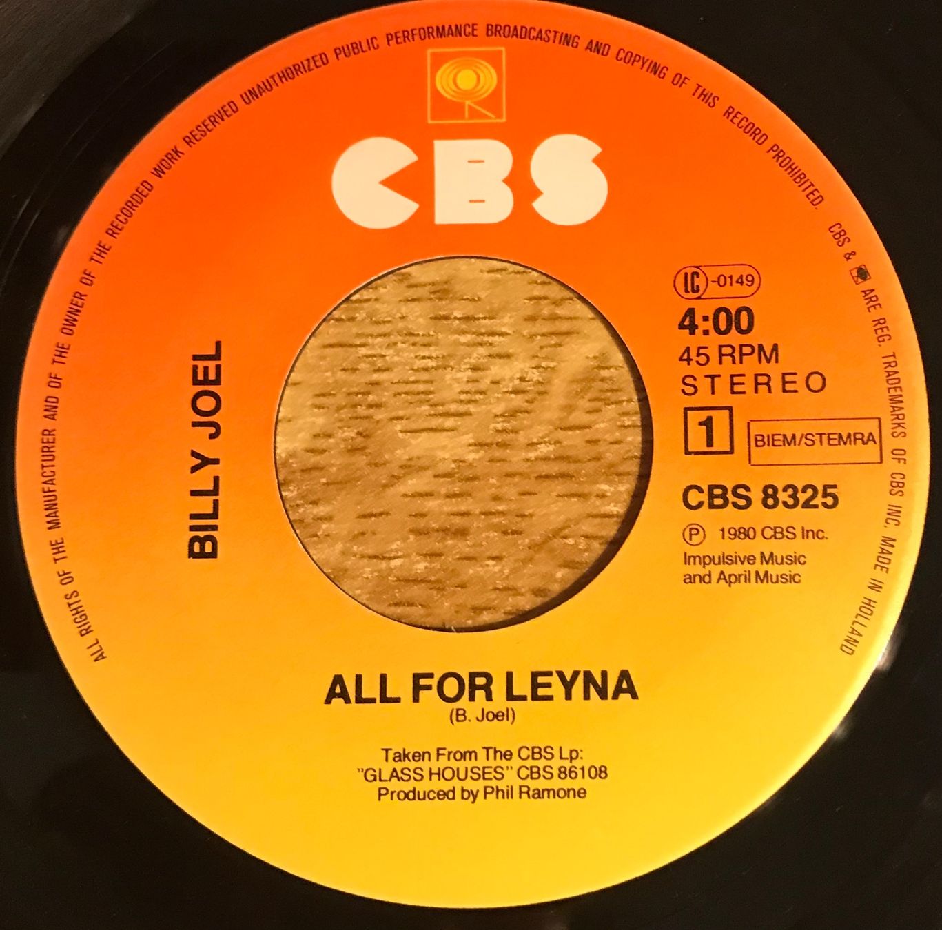 Schallplatten: BILLY JOEL - ALL FOR LEYNA – Gebraucht aus Bussigny von vinyl-pas-cher 2