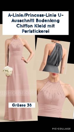 Chiffon Kleid mit High Heel Pumps Farbe rosa