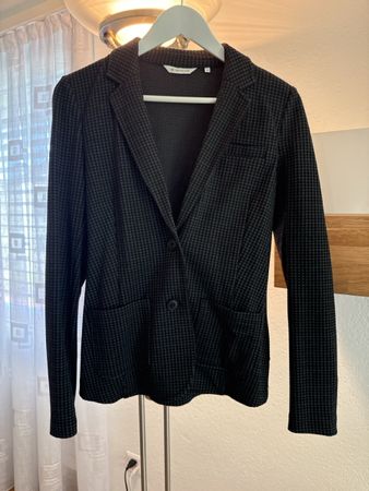 Damen Blazer Karomuster Schwarz Grau Grösse M