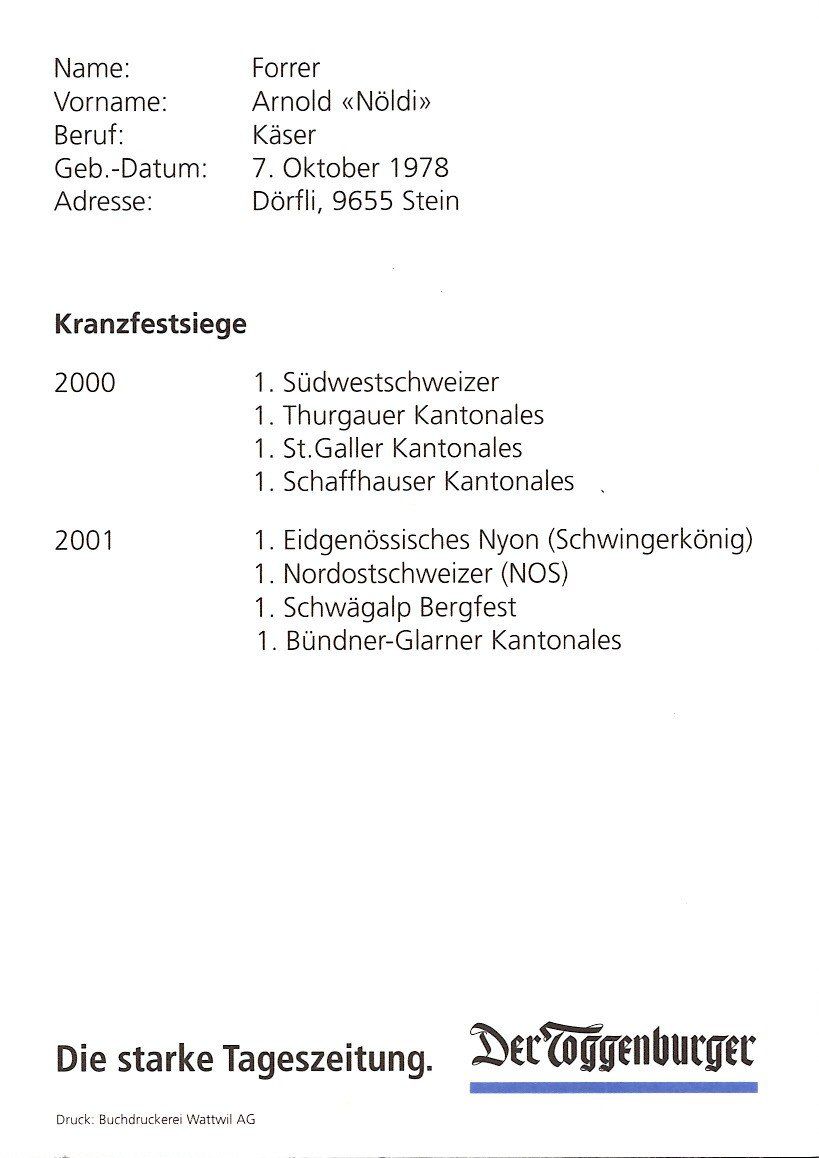 Autografi: AK Autogrammkarte Schwingen Nöldi Forrer 2 – Nuovo (secondo la descrizione) da Brunnadern venduto da eichmann.anton 1