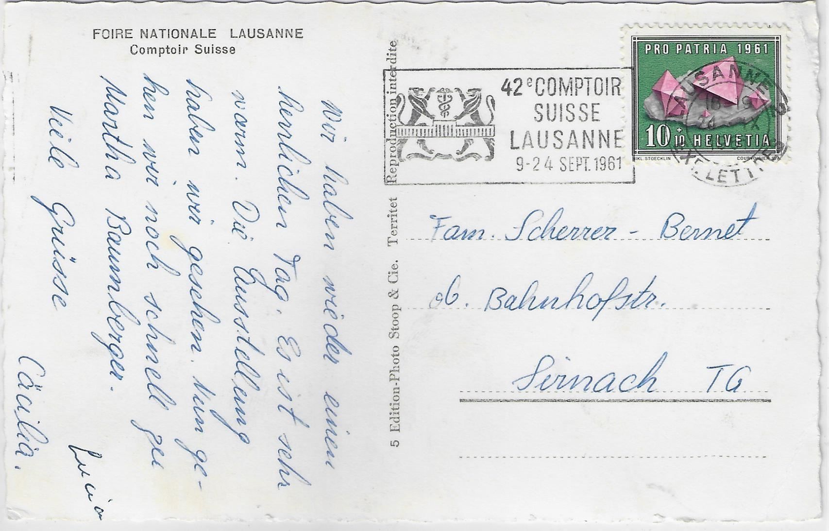 Cartoline postali: Foire Nationale Lausanne - Comptoir – Antico da Ettingen venduto da Kartenplanet 1